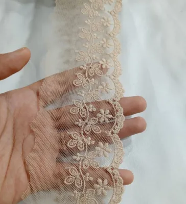 Renda tille kecill/renda air Lebar 7 cm harga per 1 yard /per 90 cm