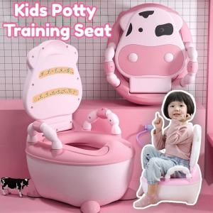 Cartoon Cute Cow Portable Baby Toilet Bowl Anti-slip Kids Potty Training Seat with Backrest
