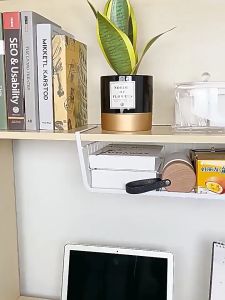 𝗛𝗢𝗩𝗘𝗟𝗦𝗛𝗢𝗣 Rak Buku Minimalis Gantung Bookshelf Ambalan Serbaguna Praktis Laci Meja Organizer