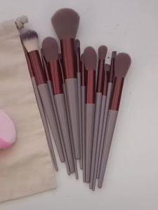 16PCS Complete Professional Makeup Tool SetFull Face&Eye Makeup Brushes Black & Makeup Puffs+Drawstring Storage Bag