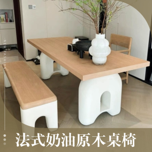 2025 New French Vintage Mid-Century MacDull Dining Table Solid Wood Home Use Small Apartment Original Wood Cream Style Designer Model