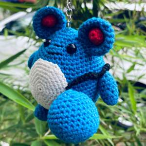 Móc Khoá Pokemon Marill Len Handmade Xanh Nước Biển Hệ Nước Và Tiên