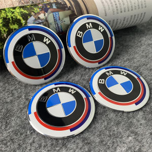 4 ชิ้น/แพ็ค 56 มม. พวงมาลัยรถศูนย์ล้อ 3D สติกเกอร์สัญลักษณ์ CAP Emblem Badge Decals BMW