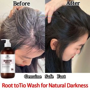LYDIMOON Black Hair Shampoo White Hair To Black Hair Shampoo 500ml Herbal Essence Shampoo Hair Growth Shampoo Cover Grey Hair Hair No Stimulation Nourishing Hair 黑发洗发水
