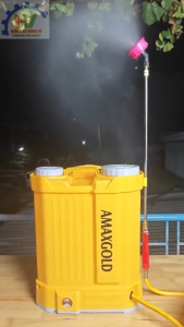 Bình Xịt Điện AMAXGOLD 18 Lít ( 1 Bơm / 12V - 8Ah). Motor Chạy Cực Êm. Vỏ Bình Dày Chắc Chắn. Bảo hành 1 Năm