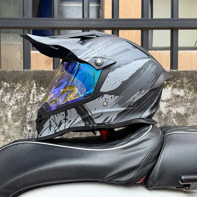 Unisex Rally Cross-terrain Helmet with Dual Lenses