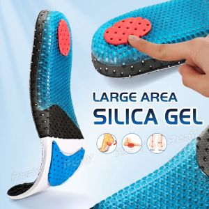 RunY Sport Insole: Silicone Gel Insoles Soft Elastic Running Shoes Pad Men Women Spring