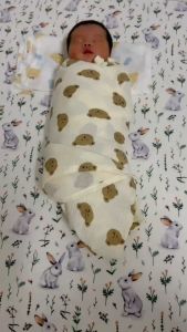 ผ้าห่อตัวเด็กแรกเกิด มัสลินย่นพรีเมียม ห่อหรือห่มหรือปู 100*100cm พร้อมส่ง