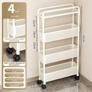 Slim Space Saving Bathroom Trolley Rack