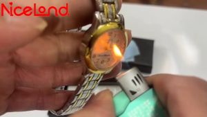 [Gift] Imported Dual Calendar Stainless Steel Fashion Waterproof Ladies Watch Luxury Korean Simple Gold Luminous Quartz Watch Business
