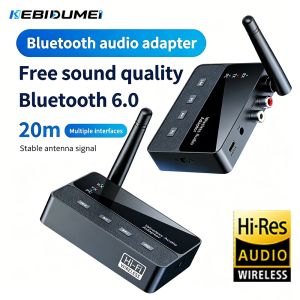Kebidumei | Kebidumei Wireless Audio Adapter Bluetooth6.0 Receiver Transmitter HiFi Lossless Sound Stereo Music 3.5mm AUX RCA Jack For PC TV