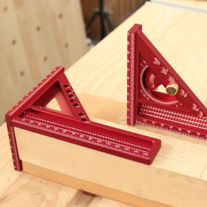 2-in-1 Carpentry Set Square and Small Triangle Ruler Combination Set - 3D Multi-Angle Framing Square Protractor Rafter Square