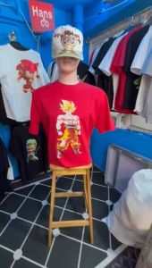 Kaos Pria Premium Motif 3Dimensi Goku Kuning Animasi Tshirt Oblong Laki Hc0803 By hans & co Katun