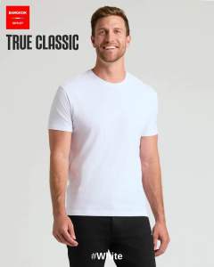 True Classic Men T-Shirts Crew Neck #White เสื้อยืดคอกลมคลาสสิคพรี่เมี่ยม แบรนด์แท้💯%จากอเมริกา สีขาว