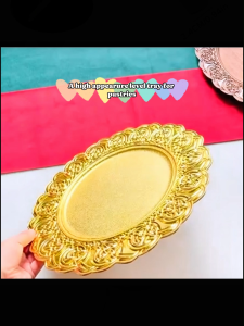 33cm Elegant Dinner Charger Plates Baroque Victorian Embossed design Wedding Hotel Party Craft Tray