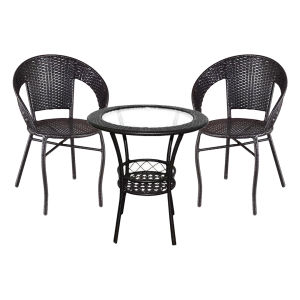 V Home ชุดโต๊ะเก้าอี้หวายเทียม โต๊ะหวาย เก้าอี้หวาย เฟอร์นิเจอร์กลางแจ้ง เก้าอี้จัดสวน