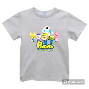 kaos anak anak motif pororo usia 2-10 tahun cowok cewek