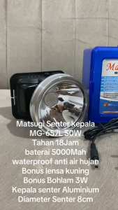 Matsugi MG-656L Headlamp LED 50W Hitam Tahan Air dengan Lensa Kuning