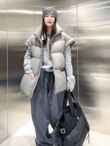 Elegant Womens down Vest Warm Outerwear Faux Fur Lined Commute Style Thickened Polyester Fiber Zipper Closure Solid Color