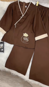 Đồ Lam Nữ Thêu Hoa Sen LINEN Tơ Cao Cấp - Bộ Pháp Phục Đi Chùa Tay Lỡ Quần Suông Mềm Mát Size S-XL
