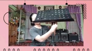 Pustir-Market - BAYAR DI TEMPAT/COD - Stand Book Lipat Besar Bolong / Stand Buku Partitur Sheet Musik Height: 730 - 1400 mm