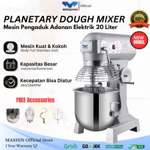 Mashin - Dough Mixer Planetary Mesin Pengaduk Adonan SZM-B20 Elektrik