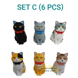 6PCS BIG CUTE CAT FIGURE KITTEN TOY BIG & SOLID FIGURE PATUNG KUCING COMEL KOLEKSI KUCING HIASAN KEK AS CAKE TOPPER TOY