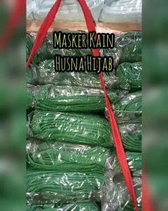 [HUSNA HIJAB] Masker Kain Polos Isi 1 Lusin (12 Pcs)