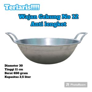 Wajan cekung No 12 anti lengket COD kuwali tumis alumunium