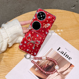 New Year 3D Butterfly Huawei Pocket2 Phone Case P50 Pocket Fold Screen Nova Flip Womens Handbag Chain Protective Cover Slung