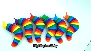 Flexible Rainbow Caterpillar Fidget Toy Sensory Worm Stress Relief Toy for Toddlers