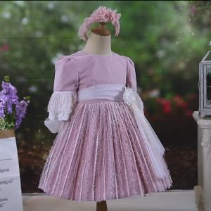 Pettigirl | Pettigirl Cute Girls Kids Summer Pink Flowers Dresses for Children Brother Sister Family Matching Outfits form 2 to 12 Years Old
