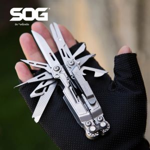SOG PowerPint เครื่องมืออเนกประสงค์ยุทธวิธี 18-in-1 พร้อมคีมพับและมีด - อุปกรณ์ EDC ขนาดกะทัดรัดสําหรับการตั้งแคมป์กลางแจ้ง การอยู่รอด และการเดินป่า