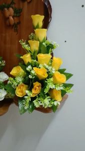 Bình hoa hồng vải trang trí bàn thờ cao 26-30cm - quà tặng công giáo