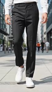 1-Pack Mens Professional Straight-Leg Stretch Formal Pants Non-Iron Comfortable Business Slacks Wrinkle-Resistant Loose Fit