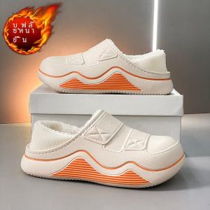 กันน้ํา ผ้าฝ้าย รองเท้าแตะ ผู้หญิง ฤดูหนาว ผ้าขนแกะ เรียงราย อุ่น คลอดบุตรสบายขนาดใหญ่ Full Covered Outdoor Home With Heel Moon Shoe