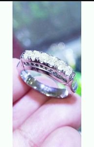 cincin berlian Eropa natural model satu baris include memo sertipikat