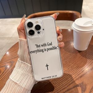 Christian Bible Verse Phone Case For iPhone 17 Air 16E 16 15 14 11 Pro Max Plus 13 12 Mini 8 7 X Transparent Shockproof Cover