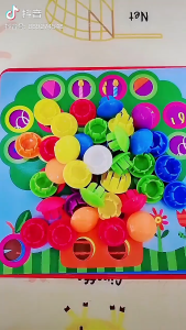Button Art Toys for Toddlers Color Matching Mosaic Pegboard