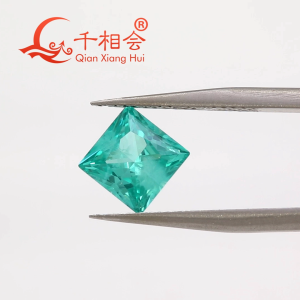 5x5mm-8x8mm AGL Certificate Square Shape Princess Cut Synthetic Neon Paraiba YAG Loose Stone Yttrium Aluminium Garnet With Inclusions DIY accessories for Jewelry Making