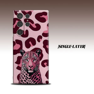 Pink Leopard Portrait For Samsung Galaxy S26 S25 S24 A56 A36 Dual Layer Luxury Fashion Full Lens Protective Case