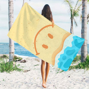 BILIBILI | beach smiley sand ocean Beach Towels Ultra Lightweight Quick Drying Super Absorbent Summer Essential Fast-Drying Towel for Beach