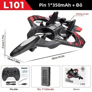 Máy Bay Điều Khiển Từ Xa L101 RC Foam Airplane Glider 2.4G Máy Bay Nhào Lộn Có Đèn LED Đồ Chơi Máy Bay Chiến Đấu EPP Dành Cho Trẻ Em Quà Tặng Trong Nhà Và Ngoài Trời