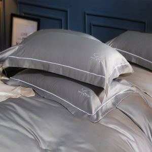 European-Style Pure Cotton Pillowcase One-Pair Package Minimalist Silk 100 All Cotton Pillowcase Thickened Single Pillow Case 48 X74cm