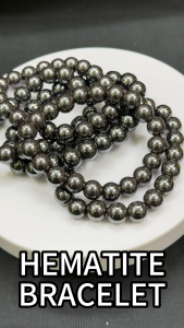 Natural Crystal Hematite Bracelet Round Fashion Accessories Men Women