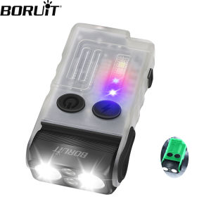 BORUiT V20-1 Móc Khóa Đèn Pin LED UV EDC Type-C Đèn Pin Sạc Có Còi Kẹp Nam Châm Chống Nước Làm Đèn Cho Cắm Trại