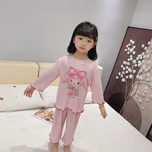 ชุดนอนเด็ก ชุดนอนฤดูใบไม้ร่วงสําหรับเด็กผู้หญิงแขนยาว + ชุดเลานจ์กางเกงขายาว