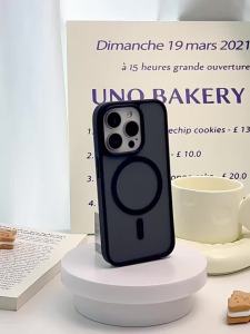 Ốp Điện Thoại Không Dây Tương Thích Magsafe Hình Mèo Đen Dễ Thương Kawaii Cho iPhone 11-16 Pro Max Mini Viền Từ Tính
