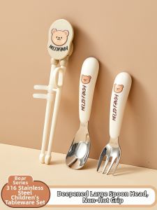 WODEBAIHUI | Bộ Dụng Cụ Ăn Dành Cho Trẻ Em Tập Ăn Inox 316