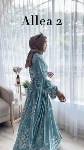 Zahira1808 Allea 2 Bahan Maxmara Lux Gamis Murah Trendi Baju Syari Muslim Wanita Ibu Terlaris Baju Pesta Adem Nyaman Di Pakai Real pict
